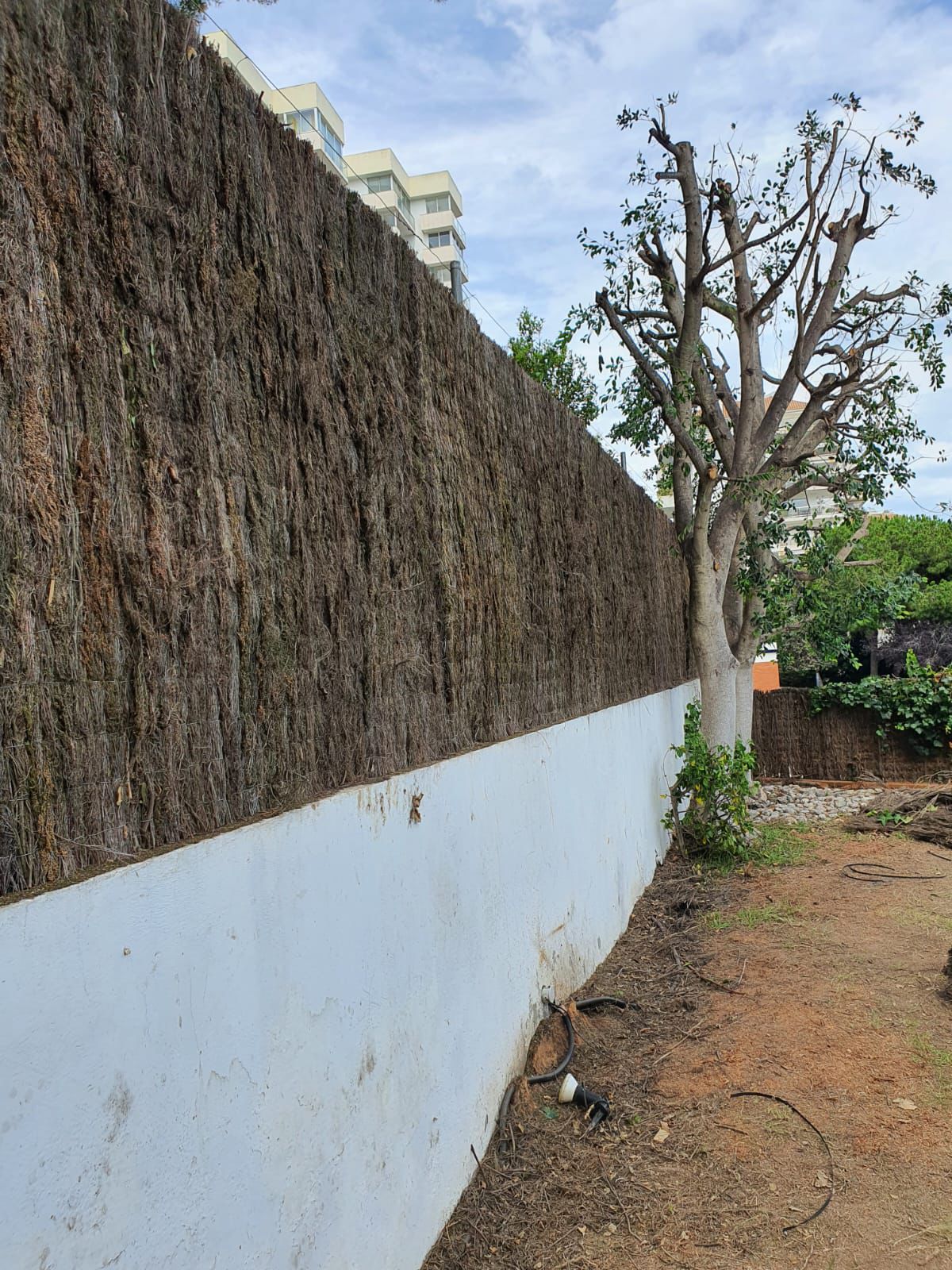 Colocación de valla metálica y brezo en Vilanova i la Geltrú (2024)